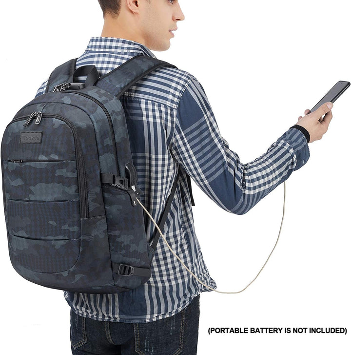 Extra grote unisex reisrugzak (30-50L) met geïntegreerde USB-poort en antidiefstal design.