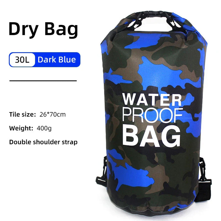 Veelzijdige AquaVault waterdichte rugzak met nat-/droogscheiding voor sport, kamperen en reizen.