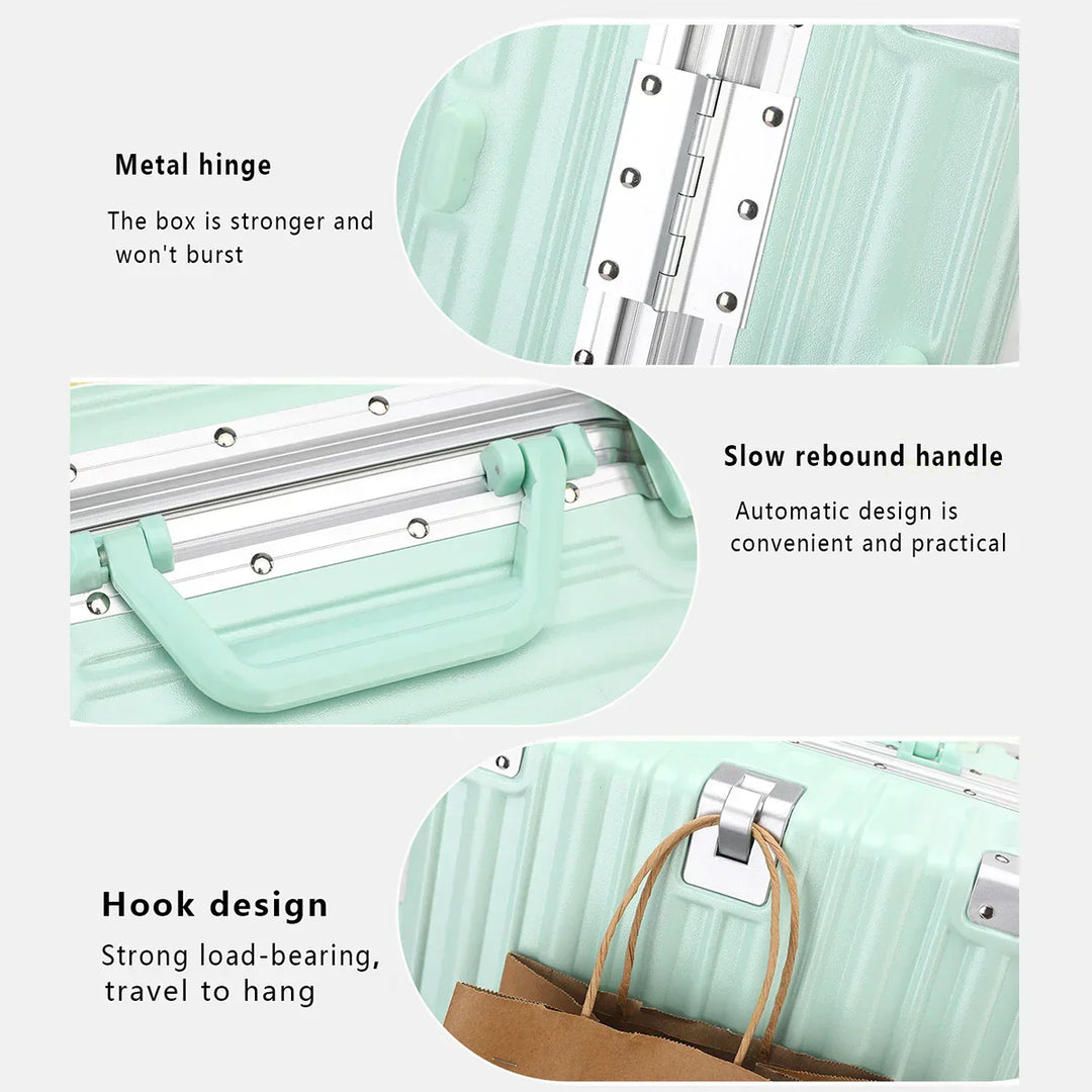 Complete Campus hardshell reiskoffer met wendbare wielen, klaar voor elk type bagage.