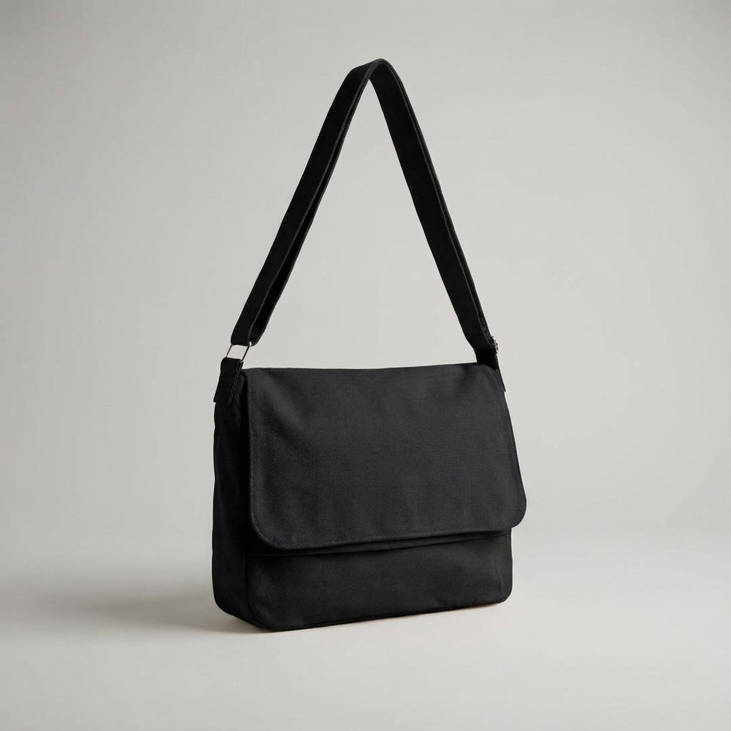 CanvasVault: duurzame unisex canvas schoudertas, perfect voor dagelijks gebruik. Stevige messenger tas met ruime opbergmogelijkheden.