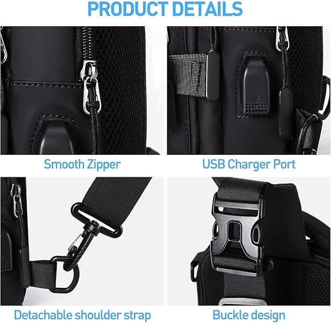 Robuuste UrbanLite sling tas, waterafstotend, ideaal voor outdoors, stad en dagtrips.