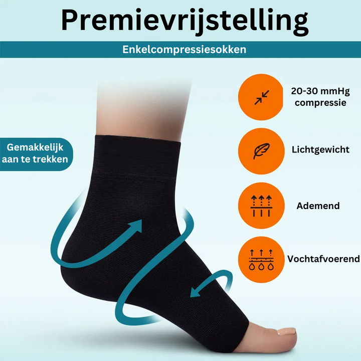 Unisex compressiekousen voor sporters, bieden ondersteuning en herstel, verminderen pijn, zwelling en fasciitis.