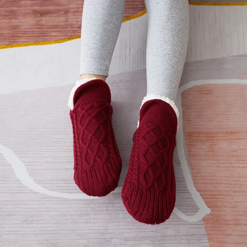 Antislip thermosokken, unisex verdikte kasjmier huissokken voor veiligheid en warmte.