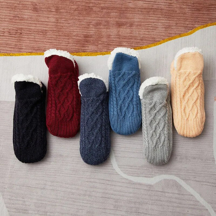 Houd je voeten warm met deze dikke kasjmier huissokken, antislip en heerlijk comfortabel.