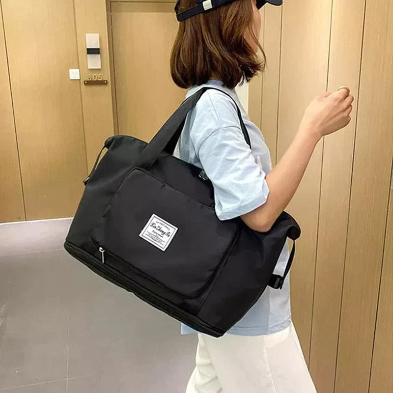 Unisex FlexiCarry opvouwbare reistas, ideaal als weekendtas of handbagage, waterdicht en duurzaam.