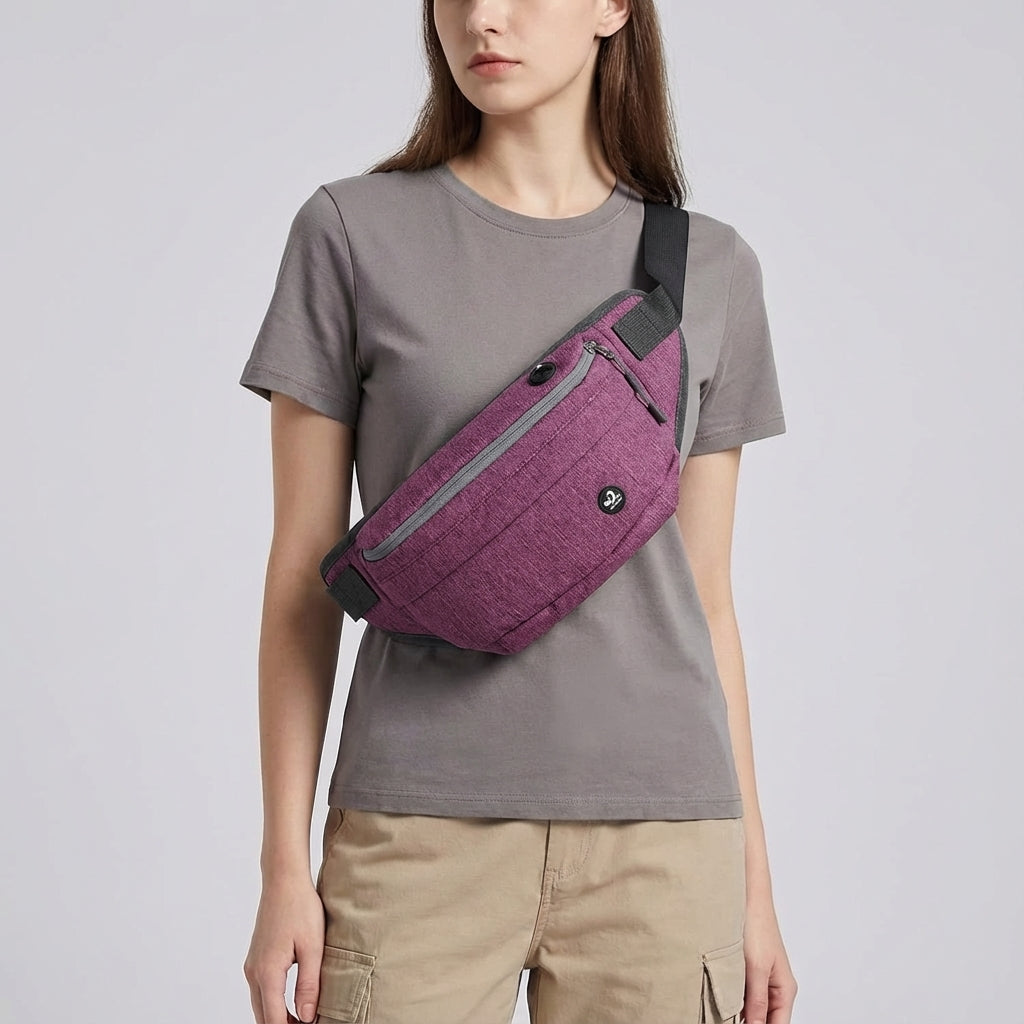 Modieuze FlexSling slingtas, unisex design met praktische multivakken. Perfect voor urban avonturen.