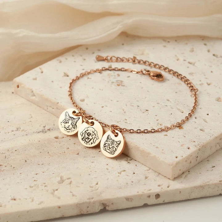 Stijlvolle unisex armband om de band met je huisdier te koesteren. Gepersonaliseerd, in goud, zilver of roségoud.