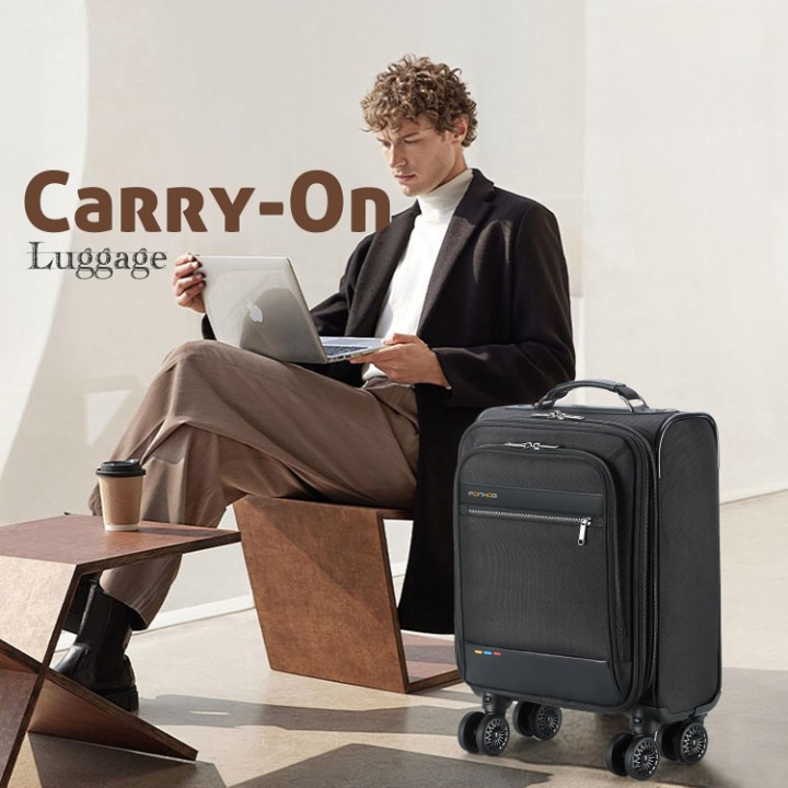 Zwarte unisex reisbagage met soepele spinnerwielen en handig laptopvak voor elke reis.