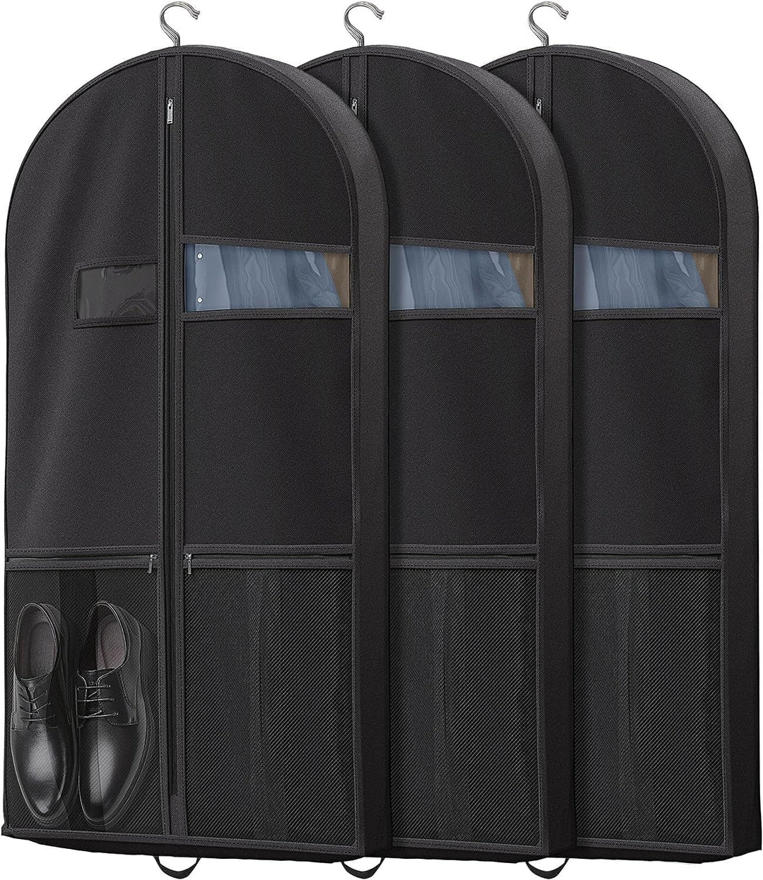 Unisex heavy-duty reiskledingzak met helder venster en vakken voor kreukvrije kleding.