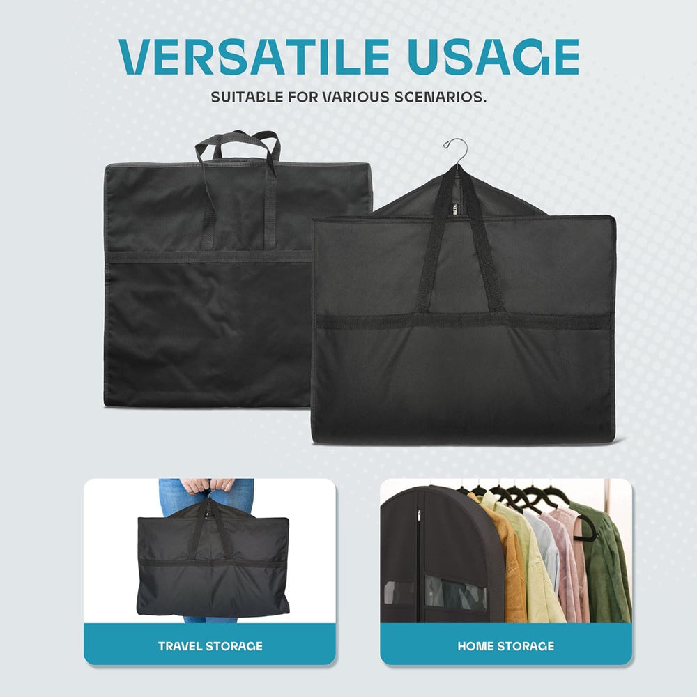 Duurzame reistas met helder venster; kledingbescherming en organizer voor zakenreizen.