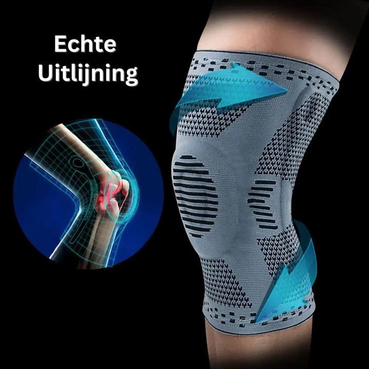 Ademende sportbrace voor knieën, biedt comfort en gewrichtsbescherming bij elke beweging.