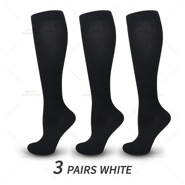 Steunkousen 3 paar voor actieve mannen en vrouwen, comfort en prestatie.