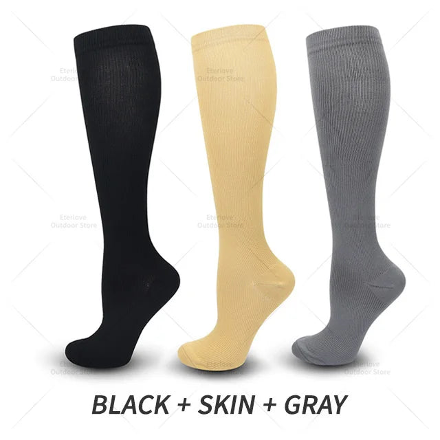 Compressiesokken unisex voor minder zwelling in benen en sneller herstel.