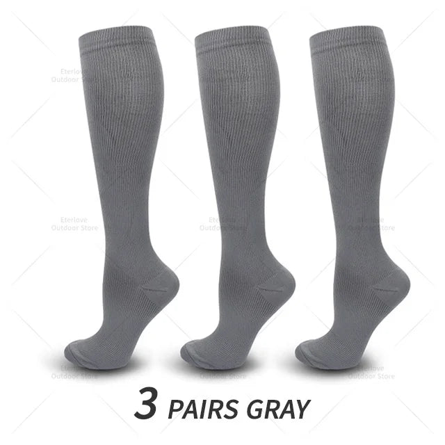 Compressiesokken 3-pack tegen plantair fasciitis en ter bevordering van circulatie.