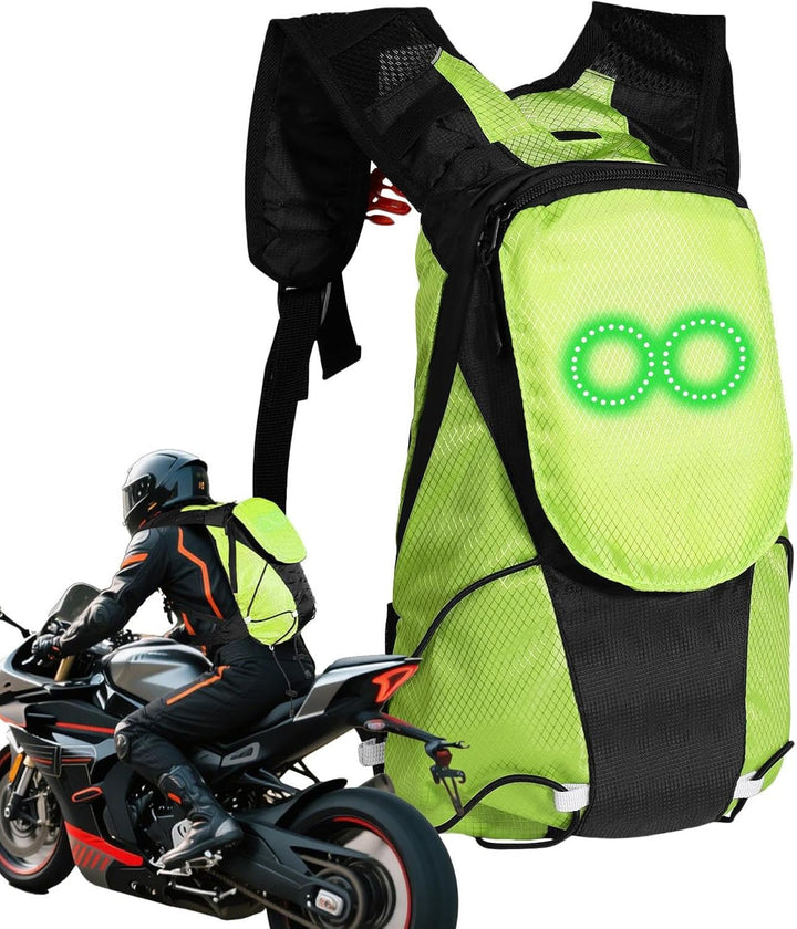 Unisex LED rugzak voor motorfiets, perfect voor betere zichtbaarheid en veiligheid in het donker.