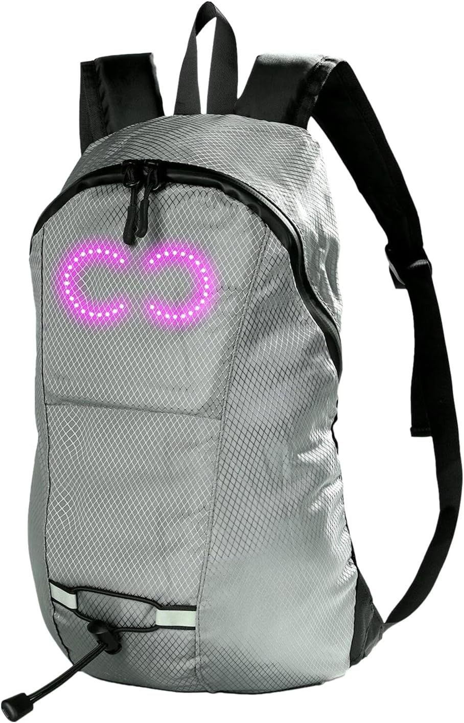 Opvallende waterdichte reisrugzak met aanpasbare LED verlichting voor elk evenement.
