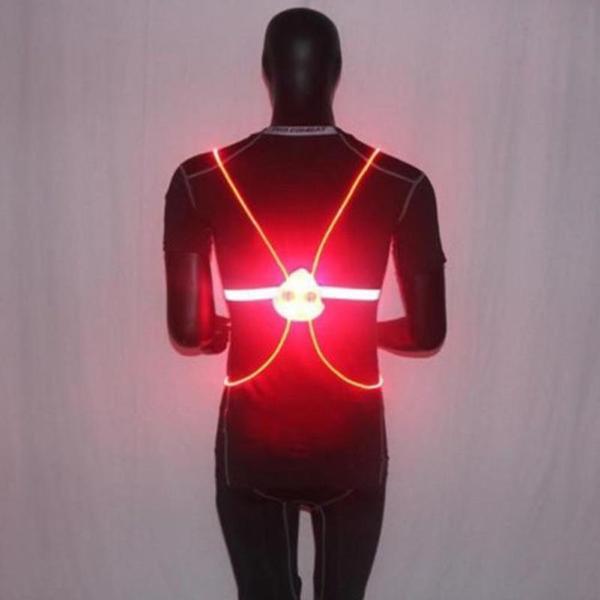 Comfortabel en verstelbaar unisex veiligheidsvest met reflectie en LED-verlichting voor elke nachtsporter.