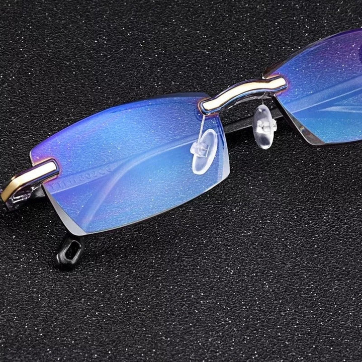 Zijaanzicht van de lichtgewicht unisex leesbril, elegant design en comfortabele pasvorm.