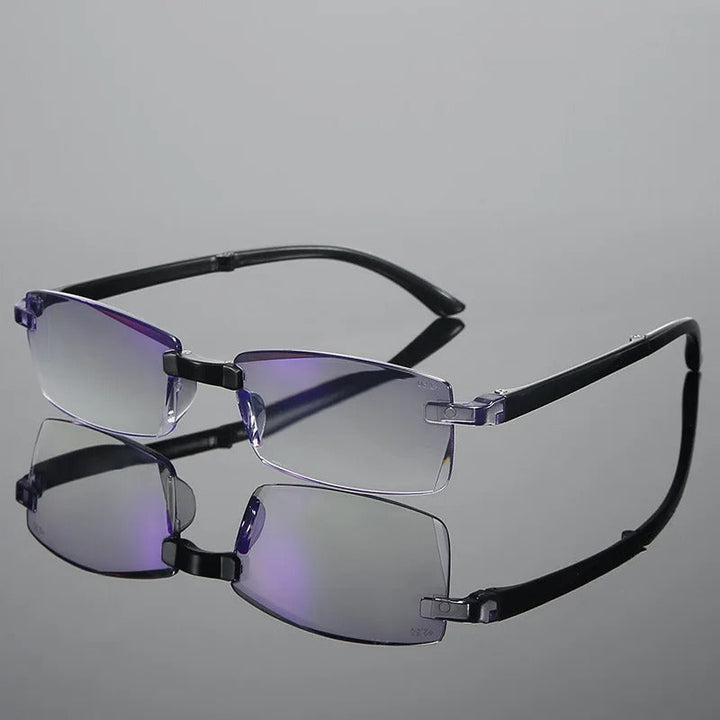 Stijlvolle en duurzame unisex leesbril met multifocale glazen voor optimaal leesgemak.