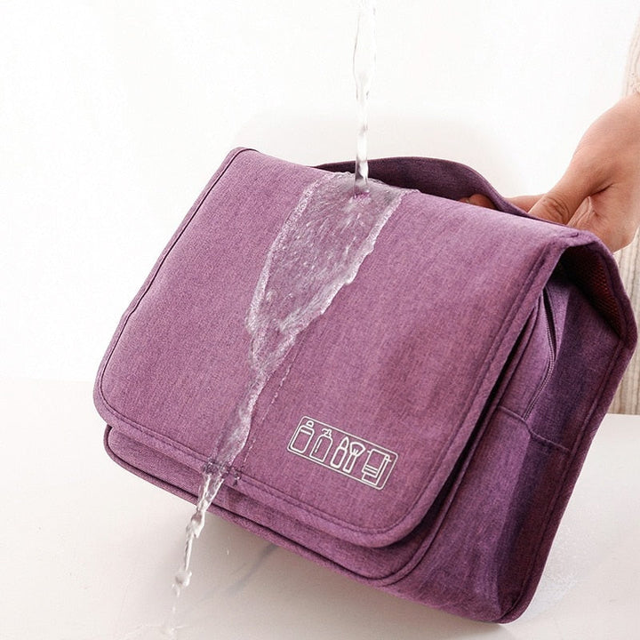 Premium ophangbare toilettas organiser voor mannen en vrouwen. Essentieel reisaccessoire voor geordende en compacte bagage.