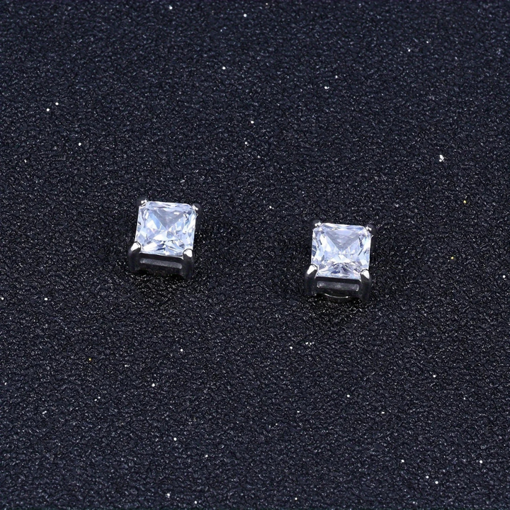 Unisex magnetische kristallen oorbellen, clip-on sieraden, zilver, glinsterend zirkon-design, niet-doorborend, modieus.