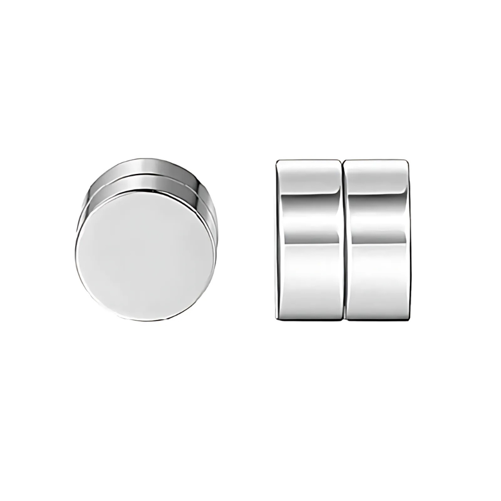Unisex magnetische kristallen oorbellen, clip-on sieraden, zilver, glinsterend zirkon-design, niet-doorborend, modieus.