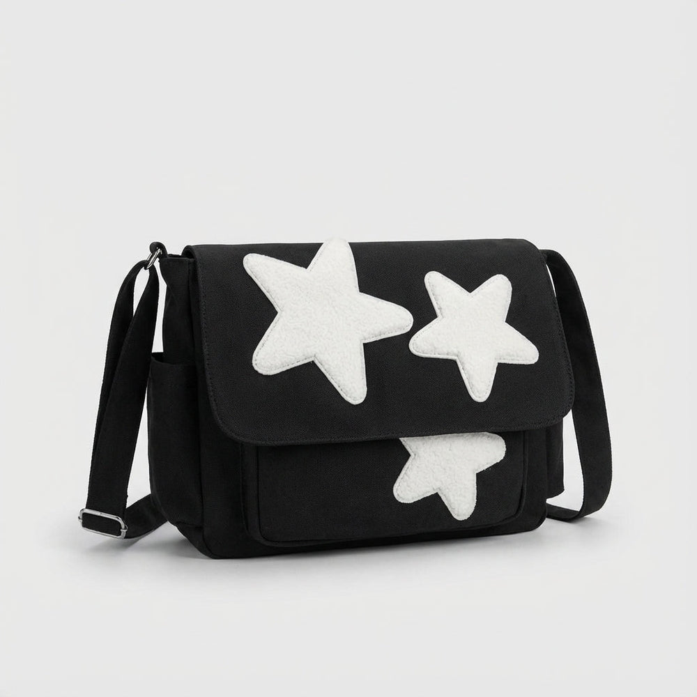 Praktische unisex sterrenprint messenger tas 'Stellaro' voor dagelijks gebruik, lichtgewicht en ruim.