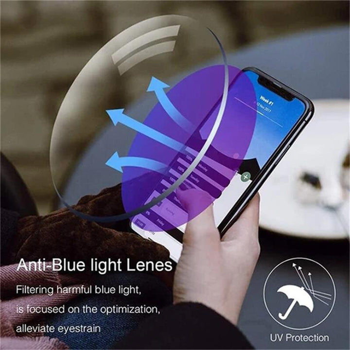 Multifocale unisex bril, ideaal als leesbril en computerbril. Optimale zichtverbetering met blauwlichtfilter.