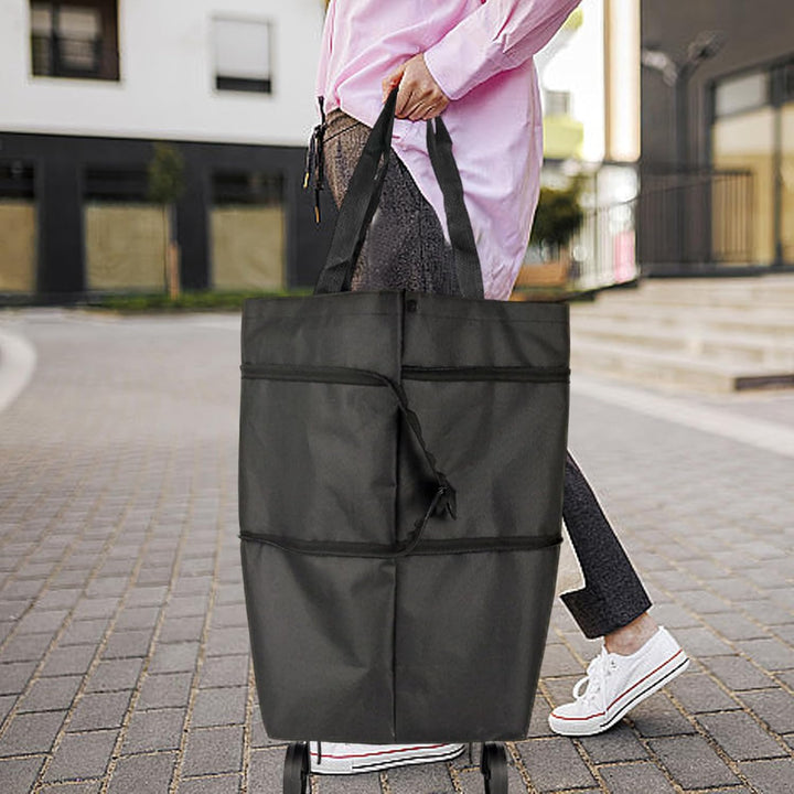 Opvouwbare boodschappentas met wielen; een handige oplossing voor elke shopper.