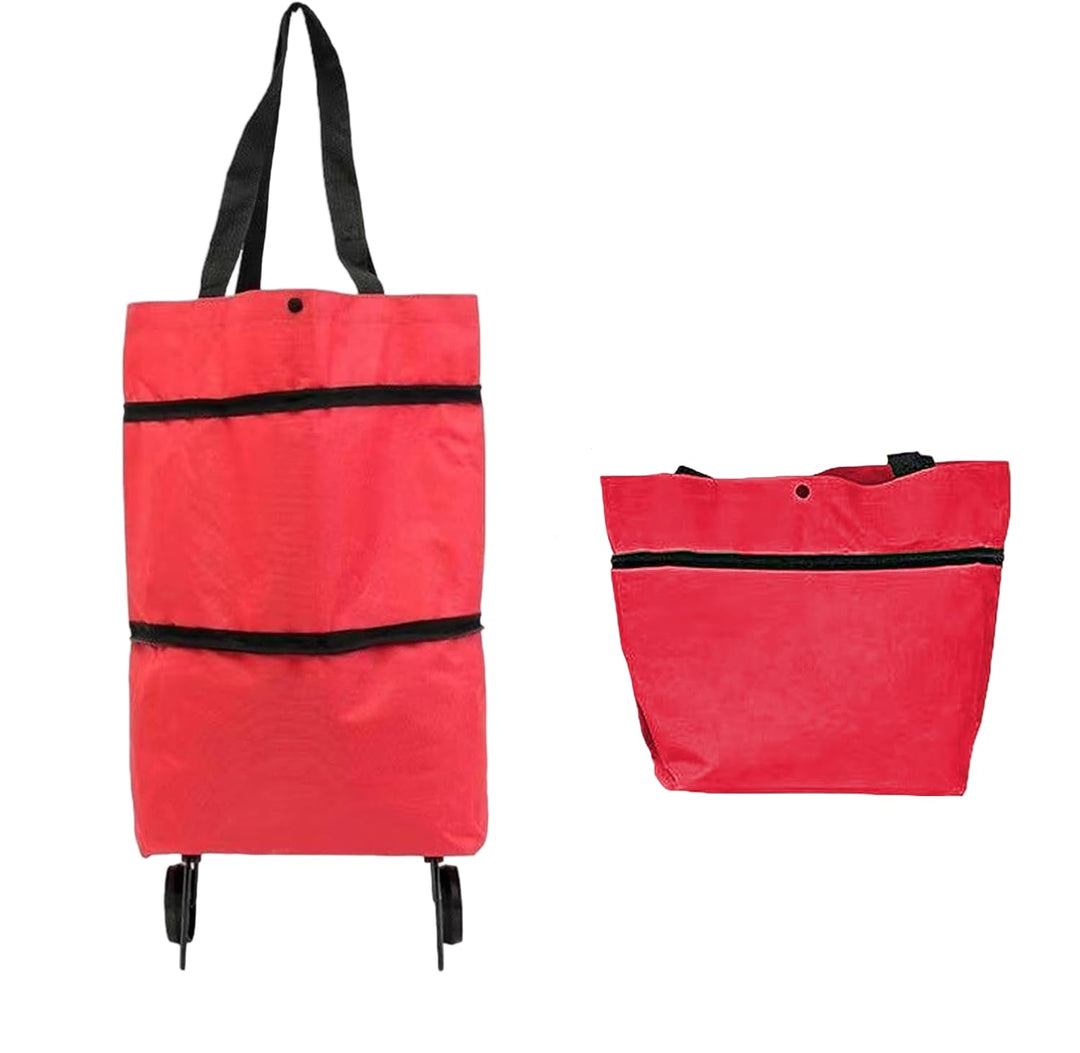 Duurzame unisex boodschappentas met wielen voor comfortabel transport.