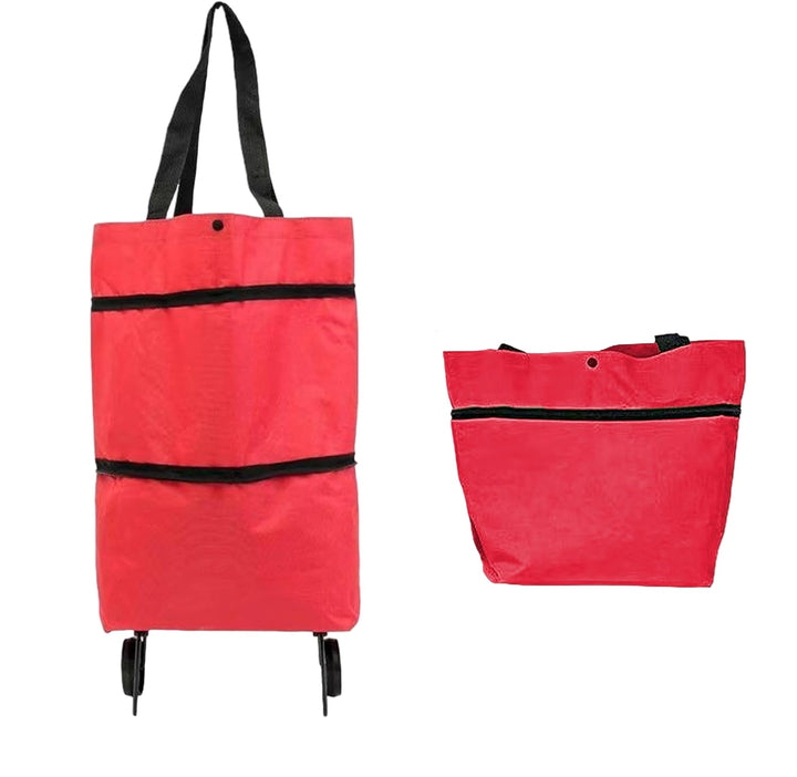 Duurzame unisex boodschappentas met wielen voor comfortabel transport.