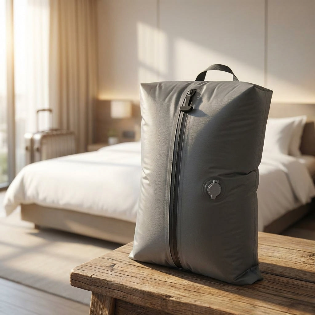 Unisex opvouwbare compressietas SpaceSwell, blauw, voor ruimtebesparend inpakken van kleding op reis of vakantie.