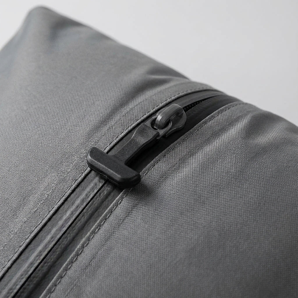 Opvouwbare SpaceSwell reisorganizer, compact en leeg, klaar om kleding en spullen op te bergen in je koffer.
