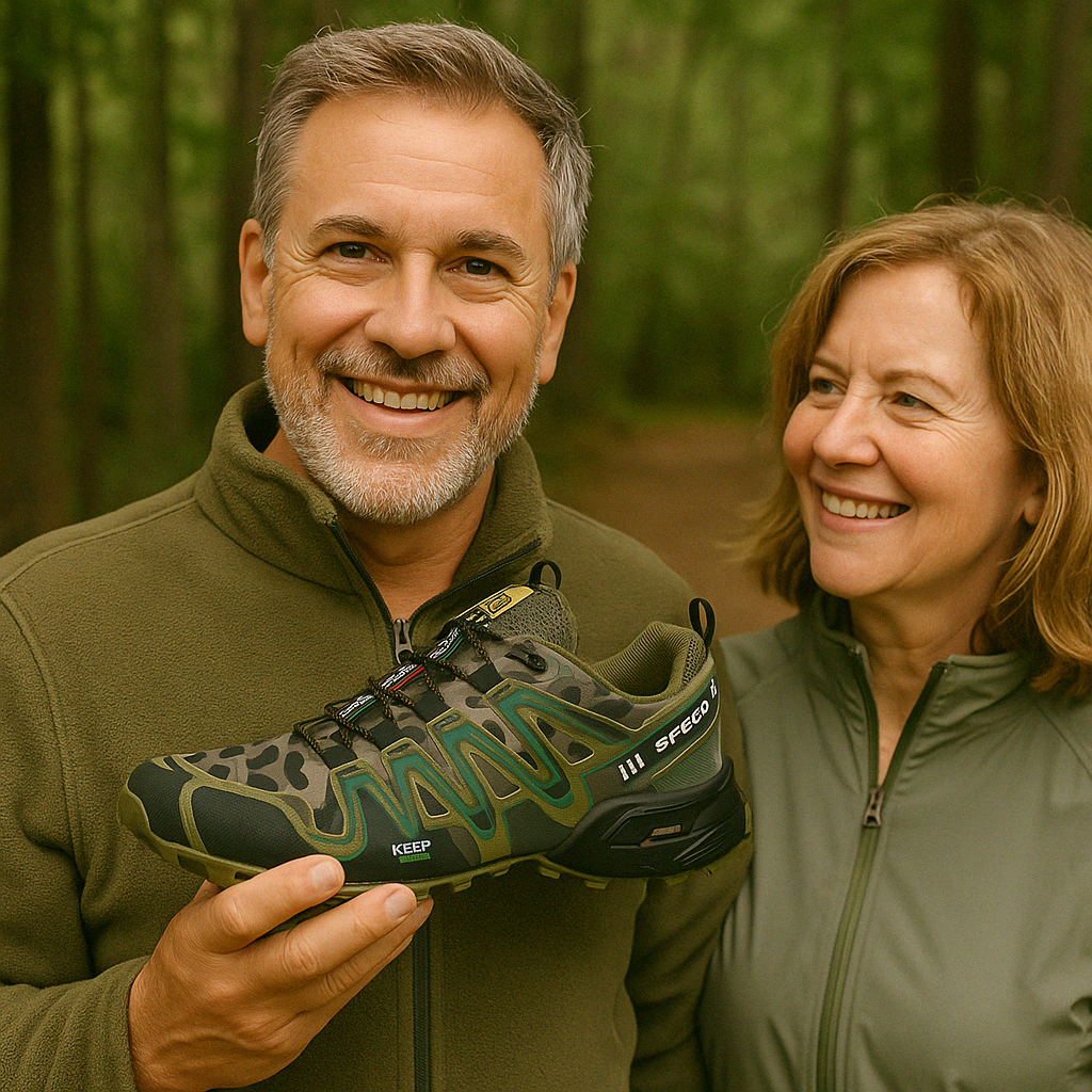 TerraGrip unisex orthopedische hardloopschoen en wandelschoen in donkergrijs, met ademend bovenmateriaal en antislipzool voor outdoorcomfort.