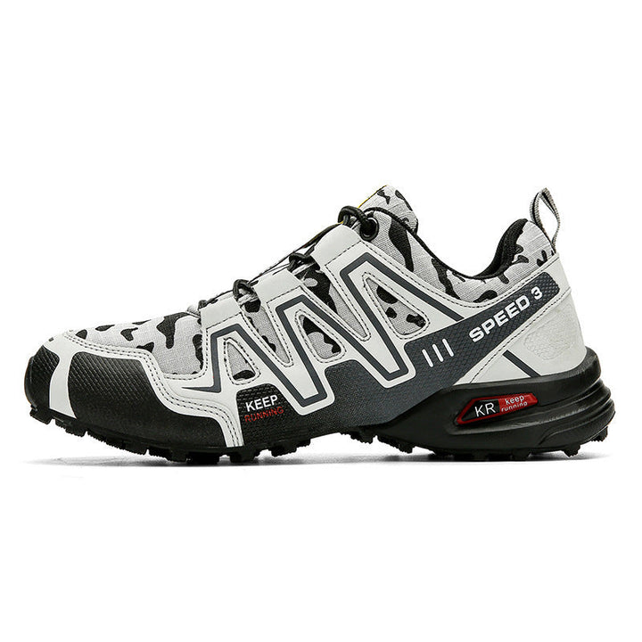 TerraGrip unisex orthopedische hardloopschoen en wandelschoen in donkergrijs, met ademend bovenmateriaal en antislipzool voor outdoorcomfort.