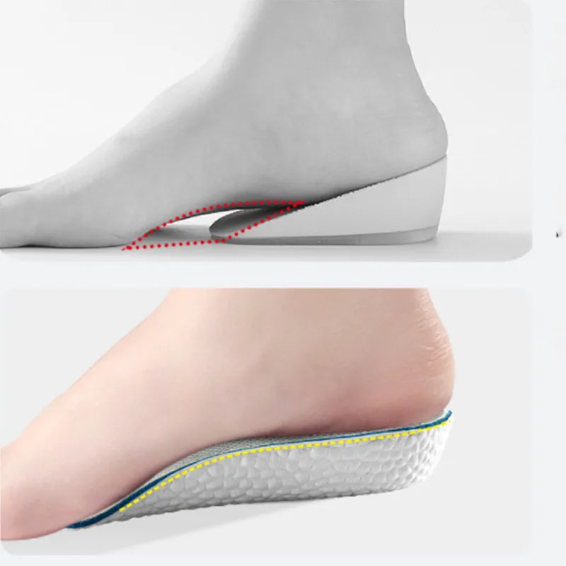 Orthopedische inlegzolen voor unisex, met voetboogondersteuning en hoogteverhoging, voor pijnverlichting.