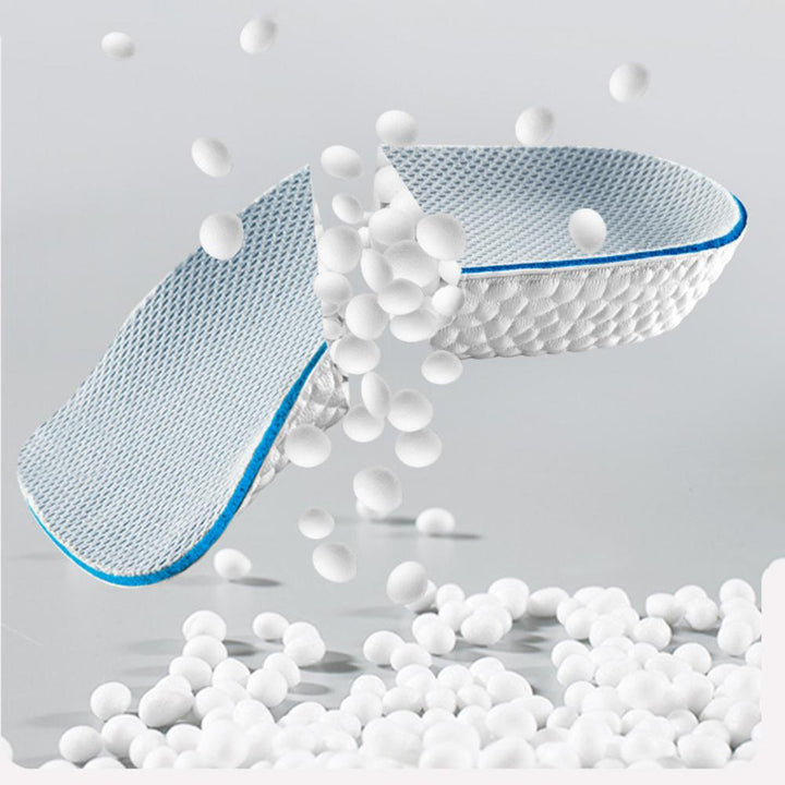 Unisex inlegzool met onzichtbare hoogte, orthopedische voetboogondersteuning en comfort voor voetverzorging.