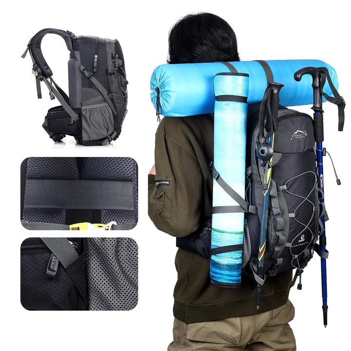 Comfortabele en duurzame ExplorerMax 40L backpack voor trekking. Unisex, lichtgewicht, perfect voor outdoor avontuur.