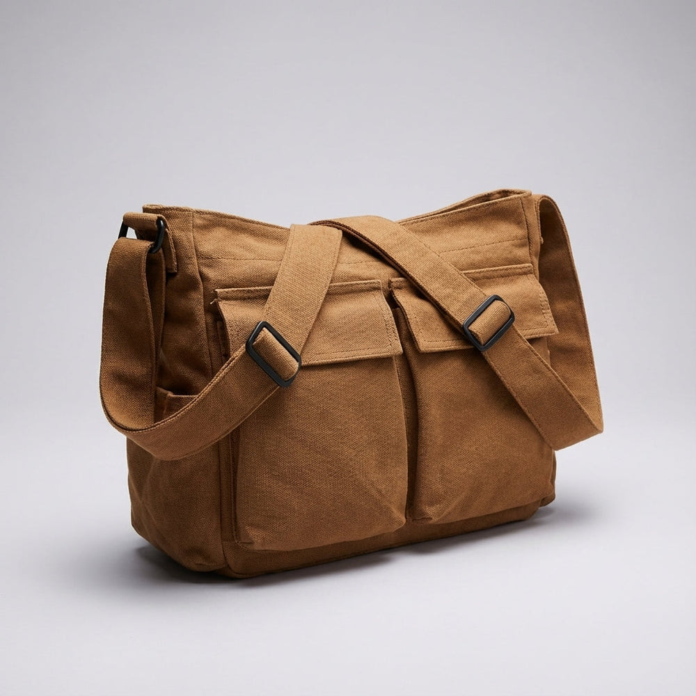 Praktische crossbody tas Packlite, unisex organisertas van canvas met ruime vakken, ideaal voor onderweg.