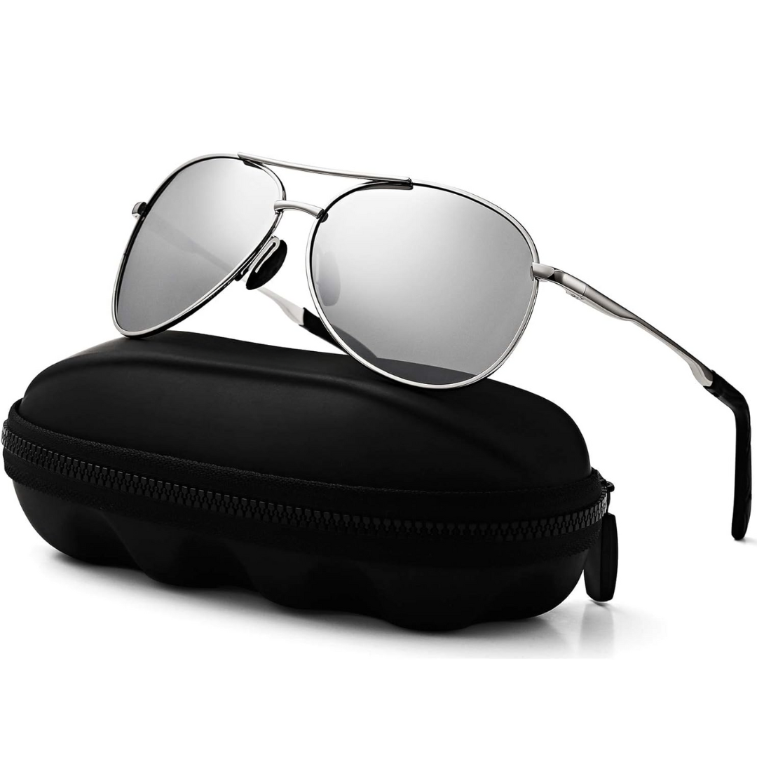 Unisex Premium Aviator zonnebril 'Joey' met gepolariseerde lenzen voor UV-bescherming.