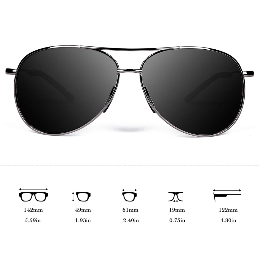 Essentiële 'Joey' Aviator zonnebril met UV-bescherming, gepolariseerd voor helder zicht buitenshuis.