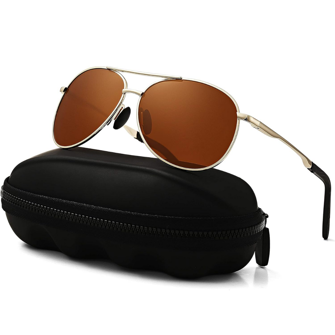 Dames- en herenzonnebril 'Joey', Aviator-stijl, met polarisatie voor minder schittering.