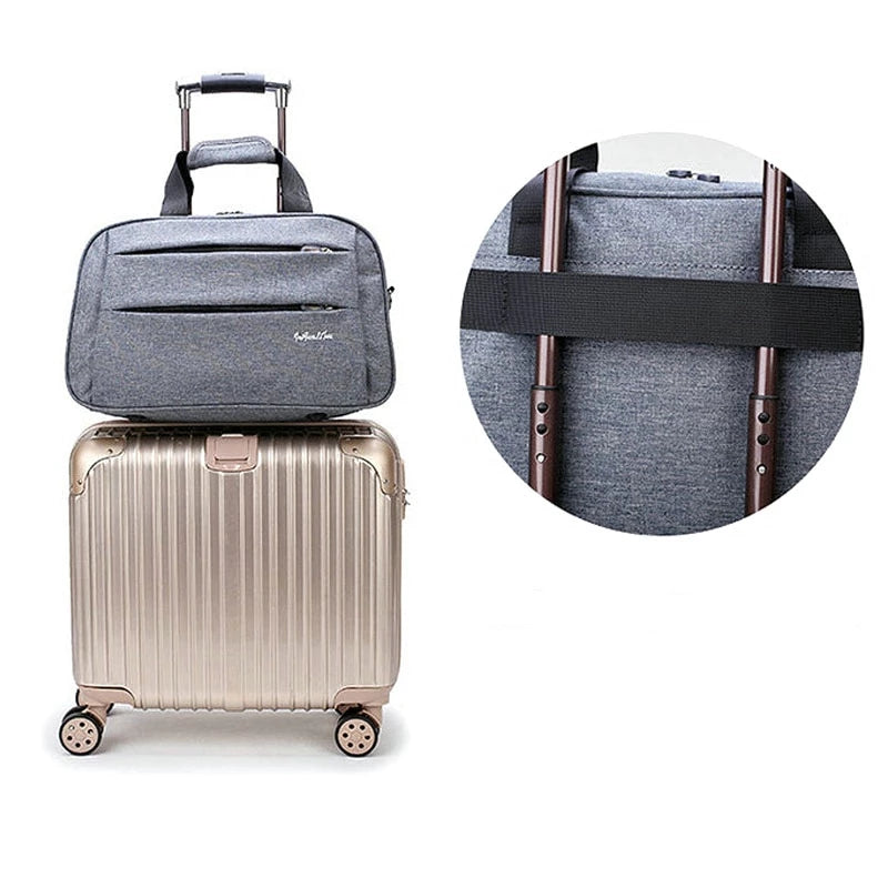 Waterafstotende nylon handbagage reistas voor zowel mannen als vrouwen, perfect voor op reis.