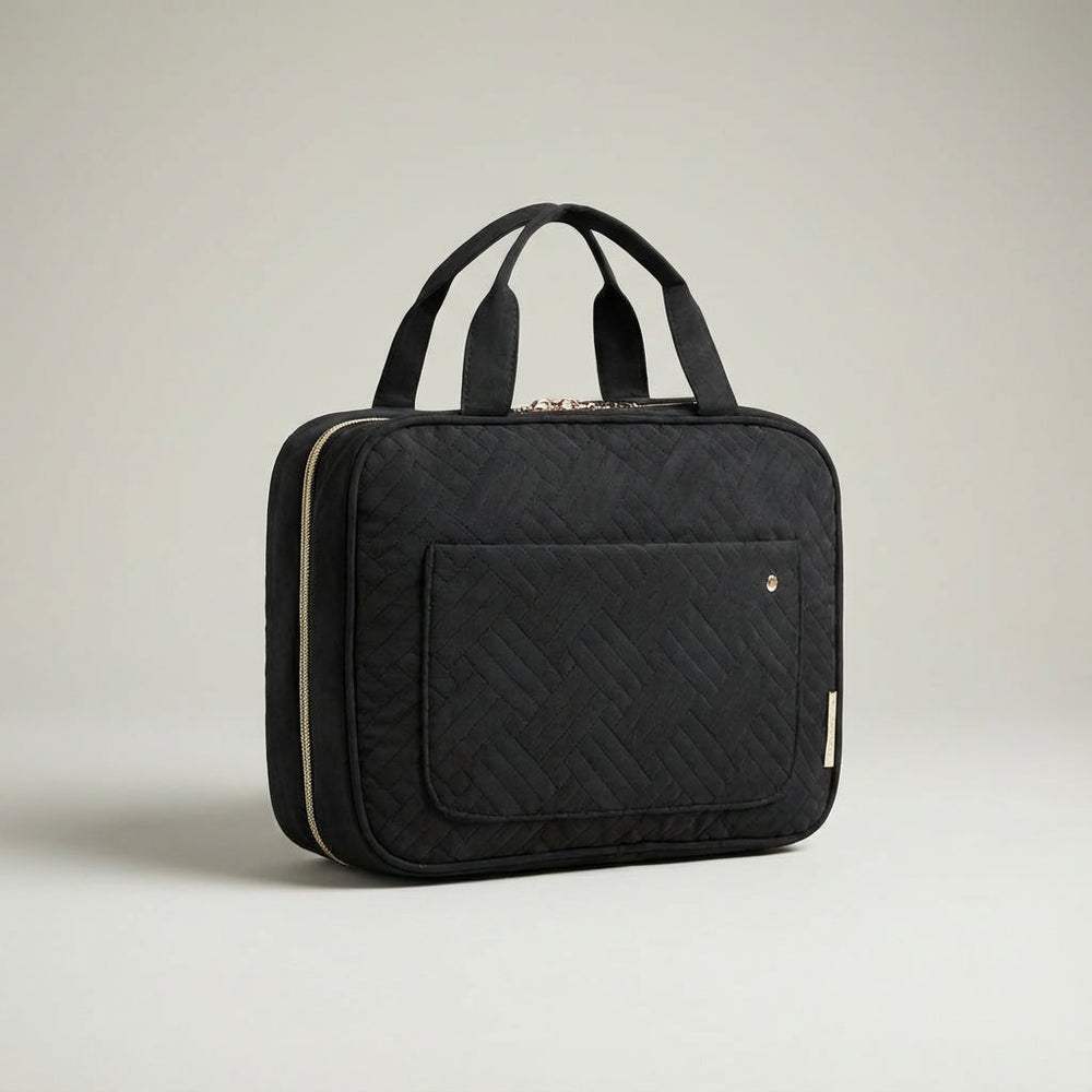 Stevige, compacte unisex toilettas organizer voor op reis; houdt al je badkameraccessoires georganiseerd en bij elkaar.