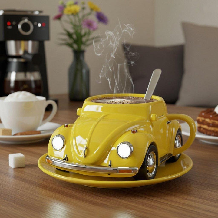 Origineel cadeau: unisex retro 3D auto koffiemok van keramiek. Ideaal voor auto- en theemok liefhebbers.