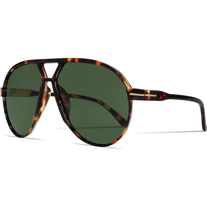 Klassieke retro aviator zonnebril Amara, een tijdloze oversized look voor brillen en mode.