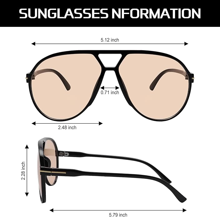 Stijlvolle oversized aviator zonnebril, een trendy retro modeaccessoire voor dames en heren.