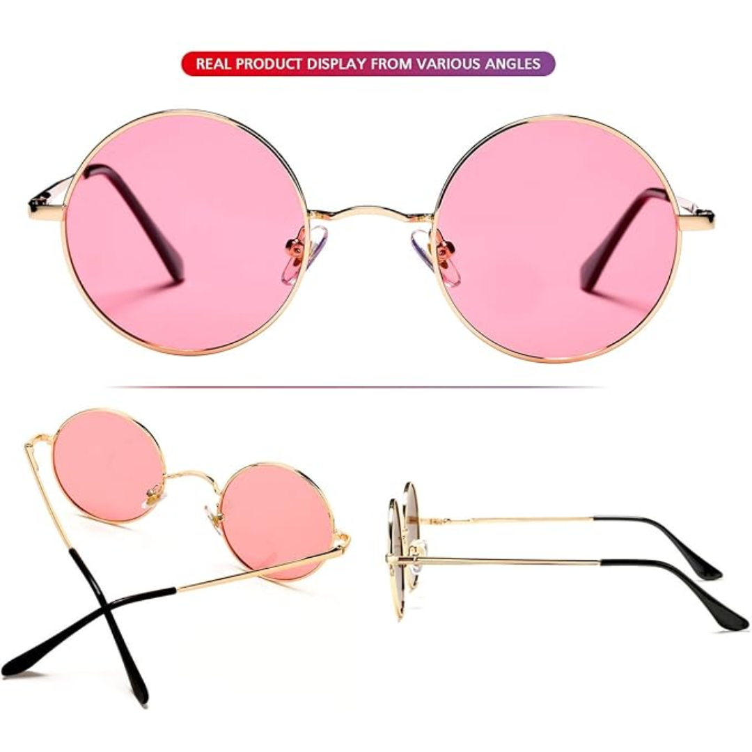 Elegante ronde zonnebril, vintage stijl. Gepolariseerd voor dames en heren, met UV-filter.
