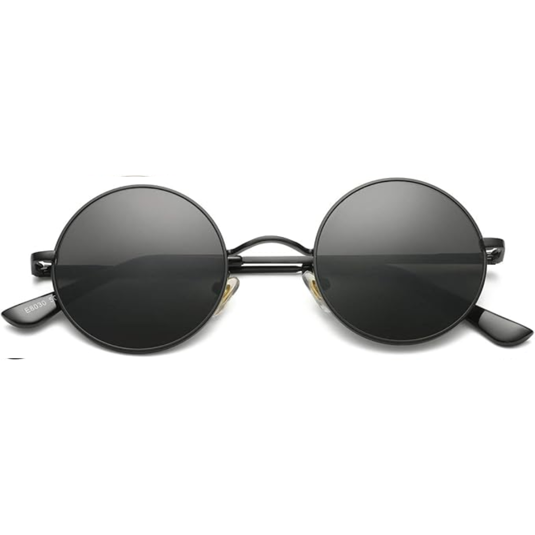 Gepolariseerde retro ronde zonnebril, unisex, met hoge UV-bescherming. Ideaal voor zonnige dagen.