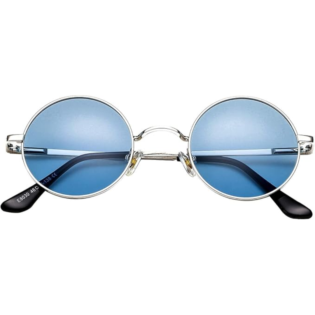 Gepolariseerde retro ronde zonnebril voor festivalgangers. UV-bescherming en trendy design.